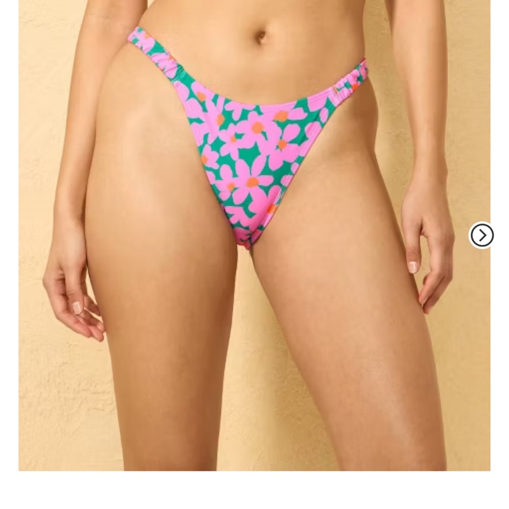 Wild Fable Pink and Green Floral Bikini Bottom